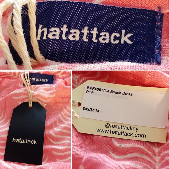 NWT HAT ATTACK Villa Beach Dress, Pink - Picture 11 of 13